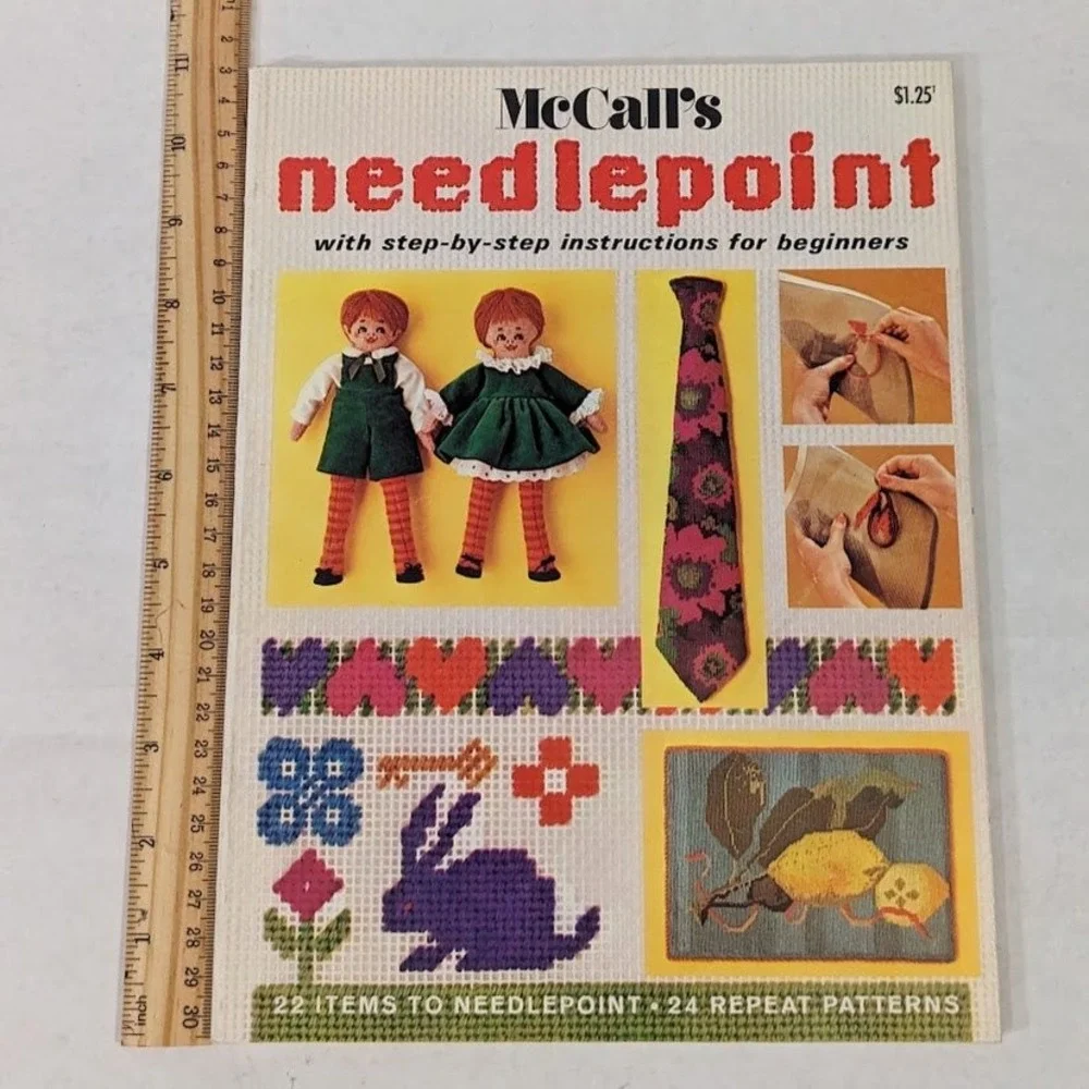 Vintage McCalls Needlepoint Book 2 Step-by-Step Instructions Patterns 1971